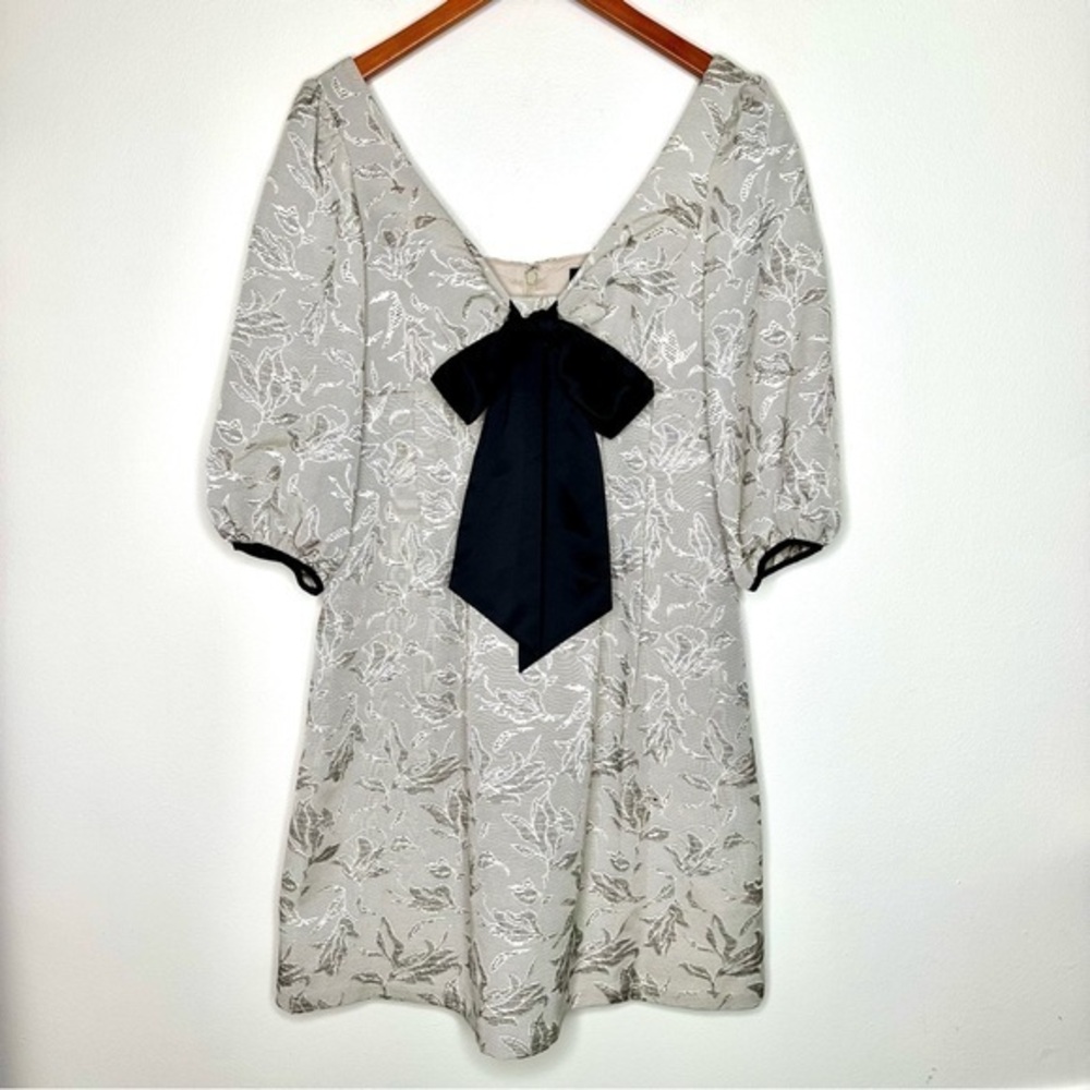 Max & Cleo Mini Dress with Big Black Bow On Front Size 8